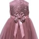 Girls Dusky Pink Organza Sequin Dress with Bow Sash