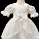 Baby Girls Ivory Lace Satin Dress, Bloomers & Headband