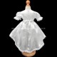 Baby Girls White Lace Satin Dress, Bloomers & Headband