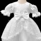 Baby Girls White Lace Satin Dress, Bloomers & Headband