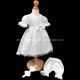 Baby Girls White Lace Satin Dress, Bloomers & Headband