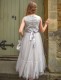 Girls Light Grey Organza Dress with Flower Sash