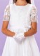 White Lace Organza Holy Communion Dress - Izzy P170 by Peridot