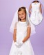 White Floral Organza Holy Communion Dress - Kathryn P206 by Peridot