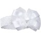 Baby Girls White Lace Headband with Satin Organza Bow