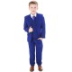 Boys Electric Blue 5 Piece Slim Fit Suit