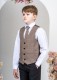 Boys Black & Brown Check Barleycorn Tweed 5 Piece Suit