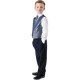 Boys Navy Swirl 4 Piece Waistcoat Suit