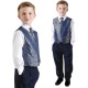 Boys Navy Swirl 4 Piece Waistcoat Suit