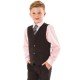 Boys Pink & Black 4 Piece Slim Fit Suit