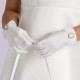 Girls Ivory Diamante Satin Bag, Gloves & Veil Communion Set