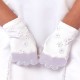 Girls White Diamante Flower Bag, Gloves & Veil Communion Set