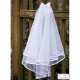 Girls White Pearl Bow Bag, Gloves & Veil Communion Set