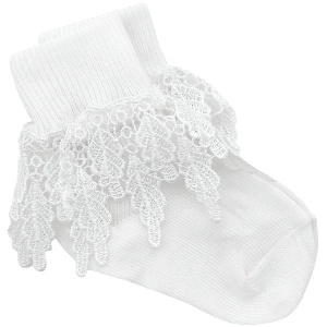 Girls White Lace Socks | Christening | Bridesmaid | Flower Girl ...