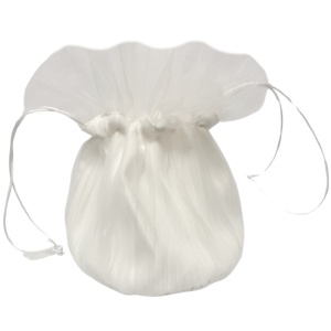 Girls Light Ivory Organza Dolly Bag