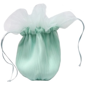 Girls Mint Green Organza Dolly Bag