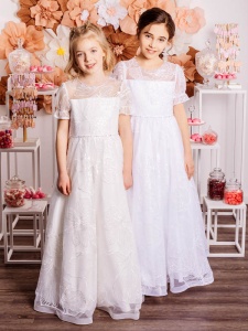 Emmerling Sparkle Motif Tulle Communion Dress - Style Kadlin