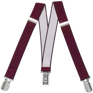 Boys Burgundy Adjustable Formal Plain Braces