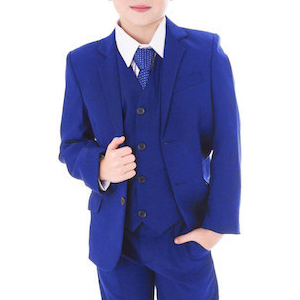 Boys Electric Blue Formal Jacket & Tie