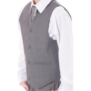 Boys Light Grey Formal Waistcoat & Tie