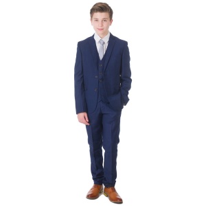 Boys Navy Milano Communion 5 Piece Suit, Shoes & Tie