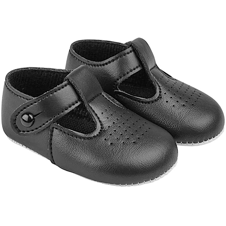 Baby Boys Black Matt T-bar Shoes | Baypods ...
