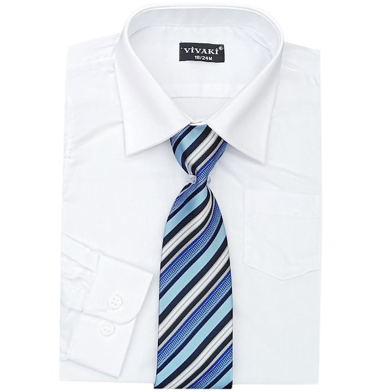 Boys White Formal Shirt & Tie Box Set - childrensspecialoccasionwear.co.uk
