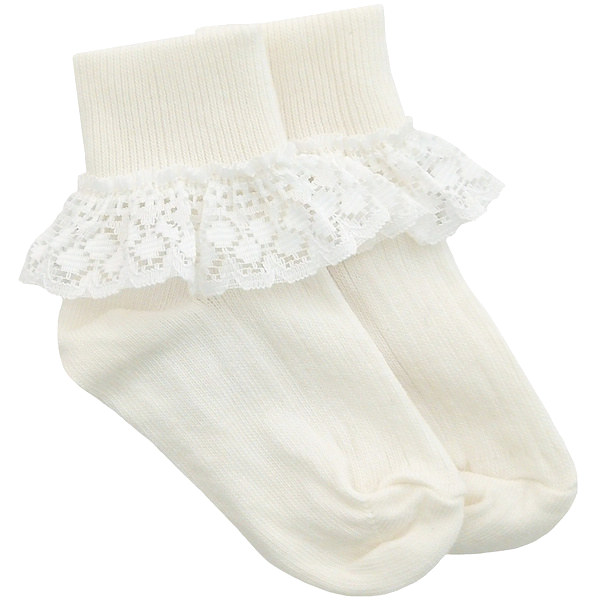 Girls Ivory Frilly Lace Soft Ankle Socks, Christening