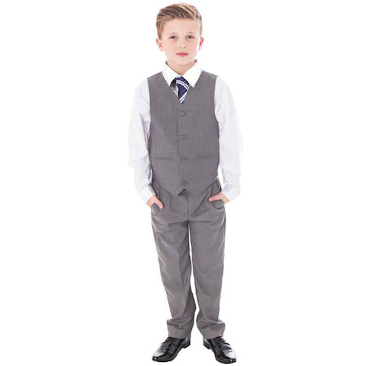 Boys Light Grey 4 Piece Suit | Wedding Suit | Page Boy ...