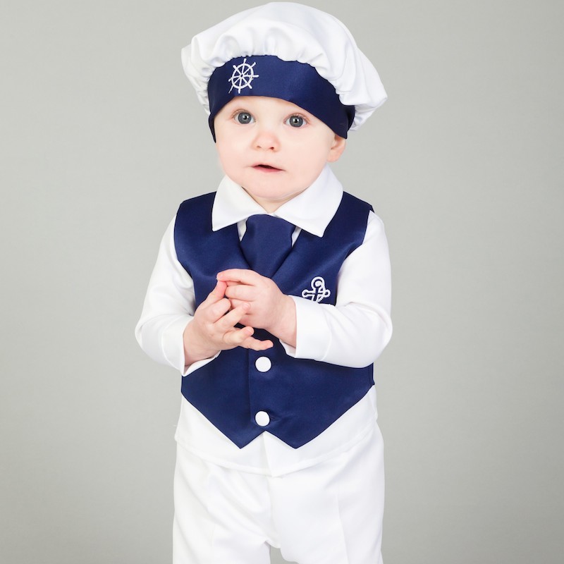 navy christening outfit