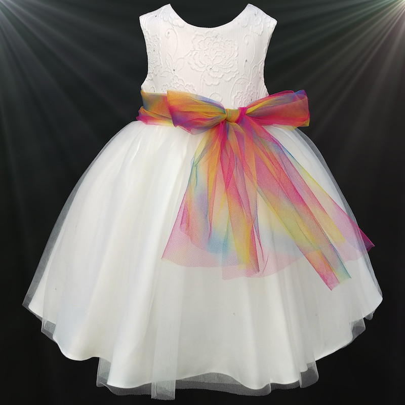 rainbow colour dress for baby girl