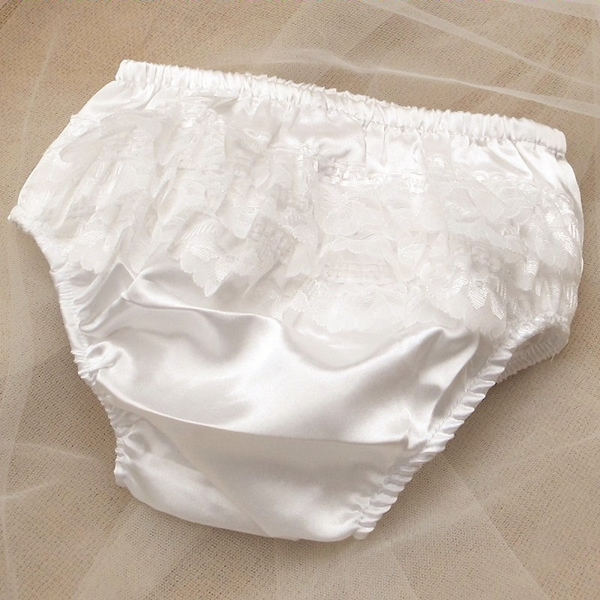 Baby Girls Pink Satin Frilly Lace Knickers Christening Wedding Special  Occasion 