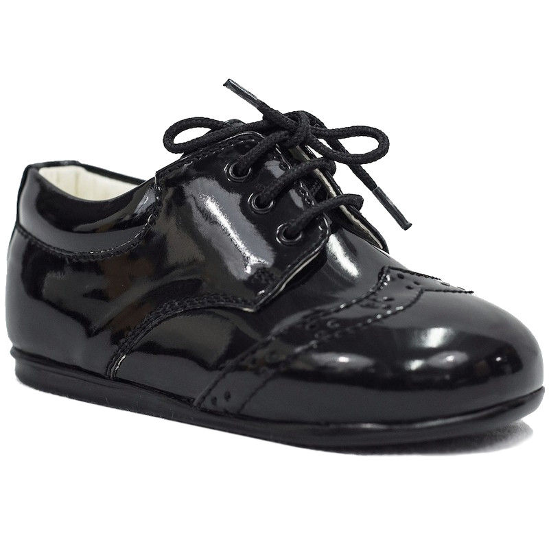Boys Black Patent Brogue Shoes | Boys Wedding Shoes | Lace Up Shoes ...