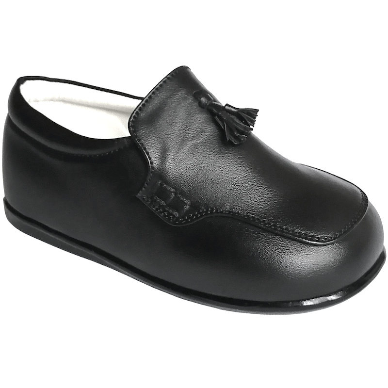 black smart loafers