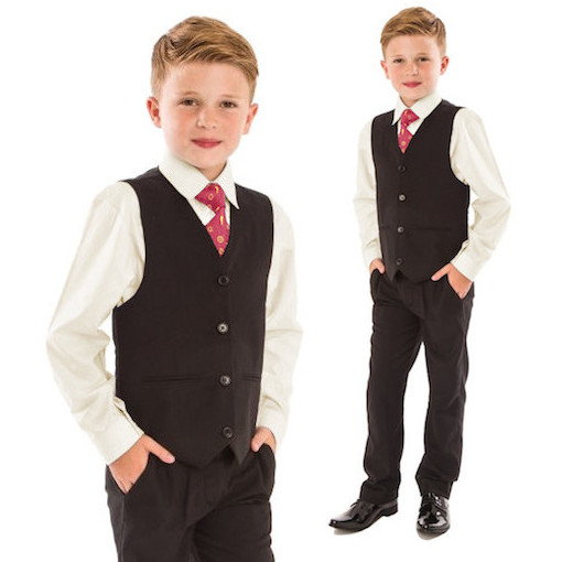 Boys Cream Black 4 Piece Slim Fit Suit | Boys Wedding Suit ...