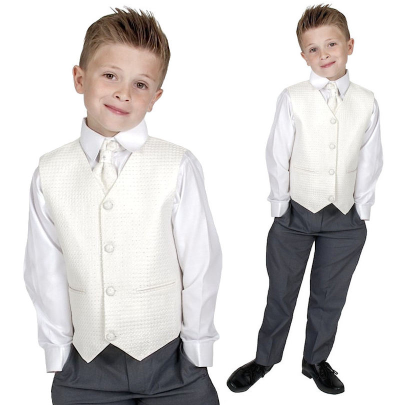 Boys Ivory & Grey 4 Piece Suit | Boys Wedding Suit | Page Boy Suit ...