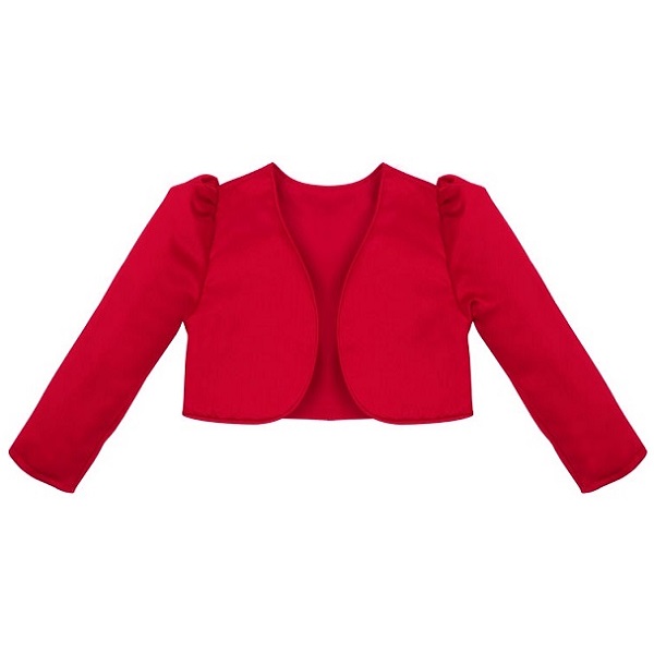 Girls Red Satin Bolero Wedding Christmas Party ...