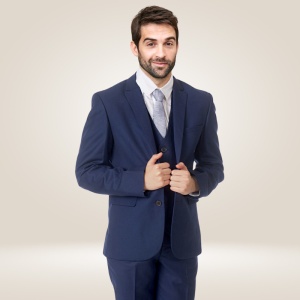 Men's Navy Slim Fit Three Piece Wedding Suit