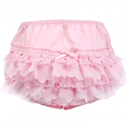 Baby Girls White Diamante Bow Frilly Lace Knickers Pants Christening  Wedding Special Occasion 
