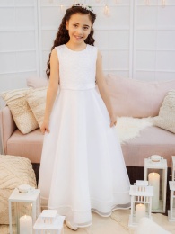 Emmerling White Lace & Organza Communion Dress - Style Kea