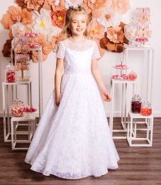 Emmerling Sparkle Flower Tulle Communion Dress - Style Klara