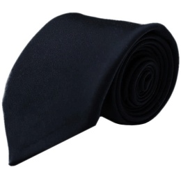 Boys Dark Navy Plain Satin Tie (45'')