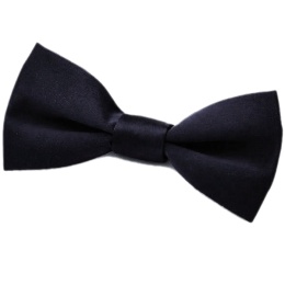 Boys Navy Satin Plain Dickie Bow Tie on Elastic