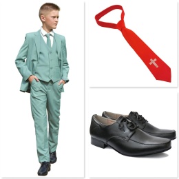 Boys Sage Green Communion 5 Piece Suit, Shoes & Tie