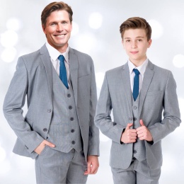 Father & Son Cool Light Grey Slim Fit Wedding Suit